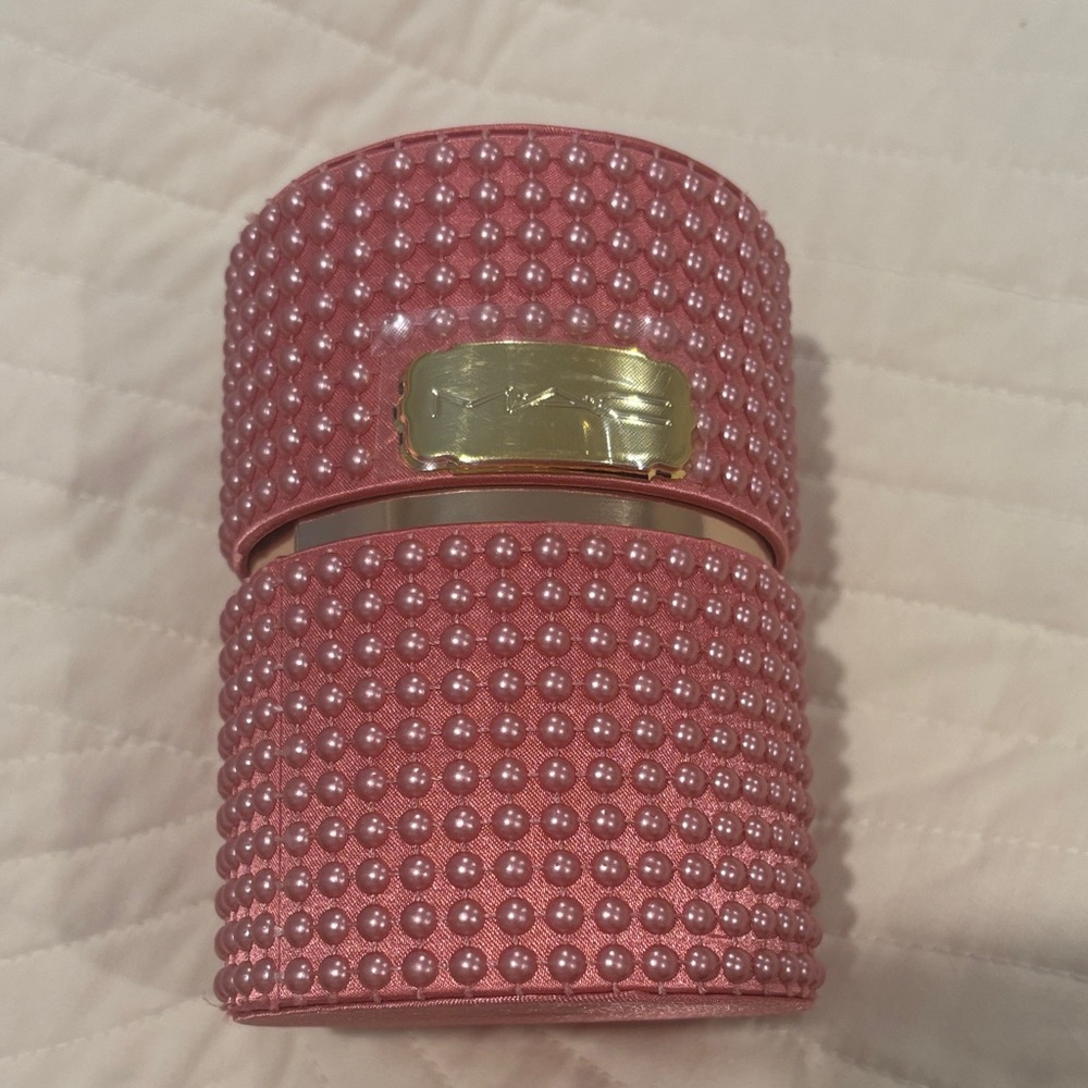 BRAND NEW Pink Beaded Jewelry Box with Gold Accent-NO BOX
